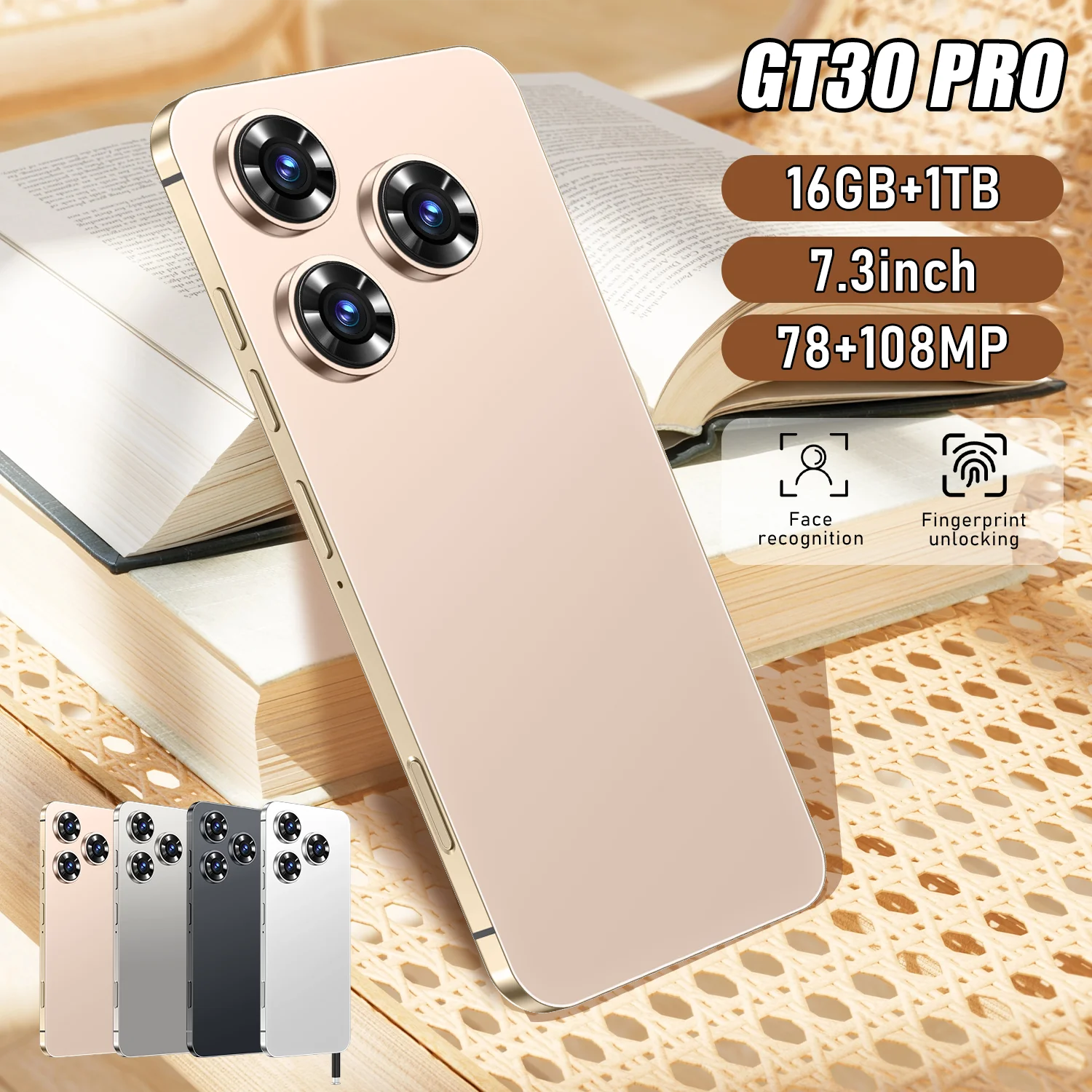 Wholesale GT30 PRO 5G Android 14 Phone, 16GB+1TB, 108MP Camera