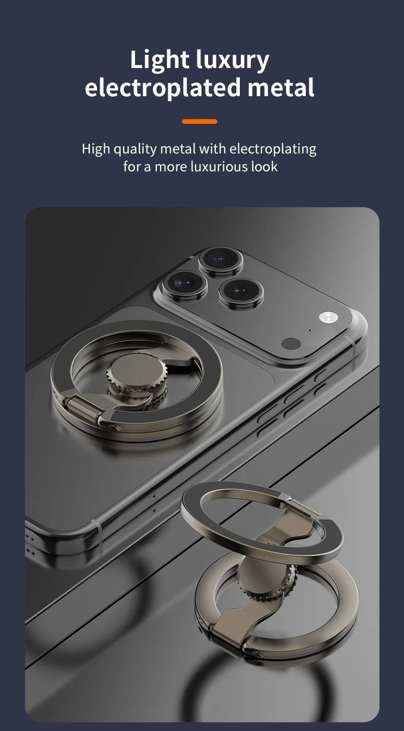 Fingertip Gyroscope Magnetic Phone Holder Fully Foldable Double Sided Stand with Kickstand for Smartphone