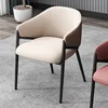 white + coffee leather chair