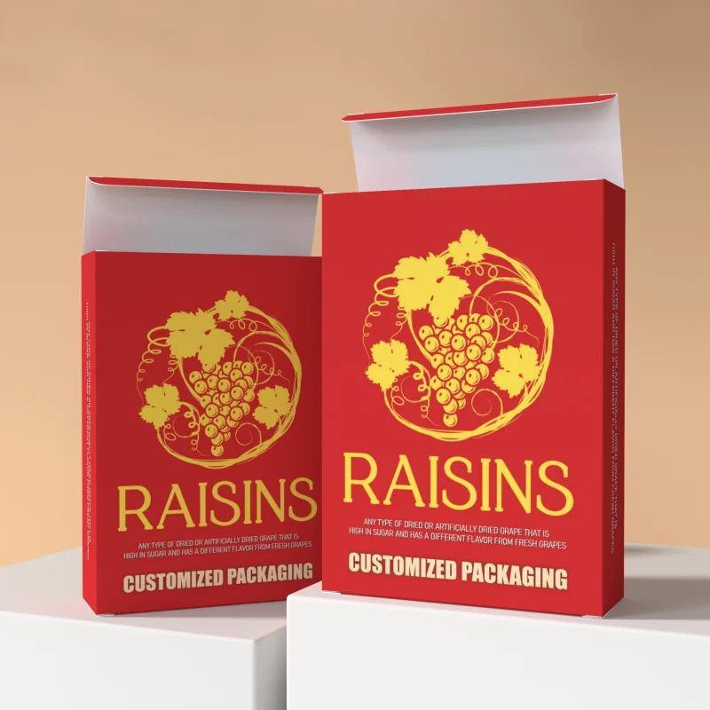 Custom Packaging PBAT Design for Raisins in Cardboard Boxes Dried Fruits Raisins Cardboard Box