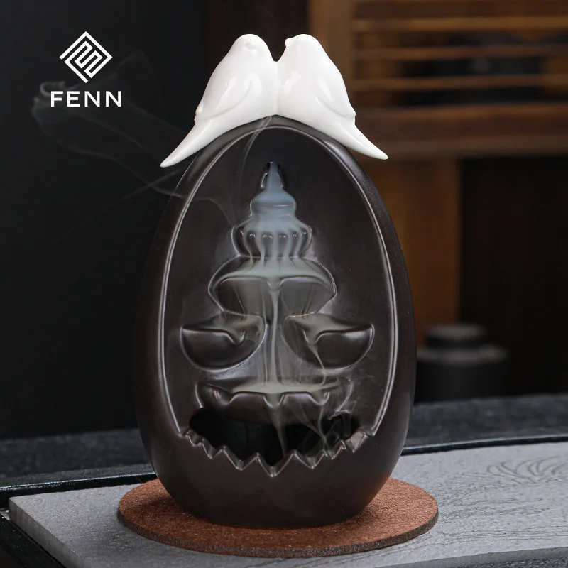 FENN Creative Design Ceramic Backflow Incense Burner Waterfall Incense Home Decoration Aroma Diffuser Ceramic Incense Burner