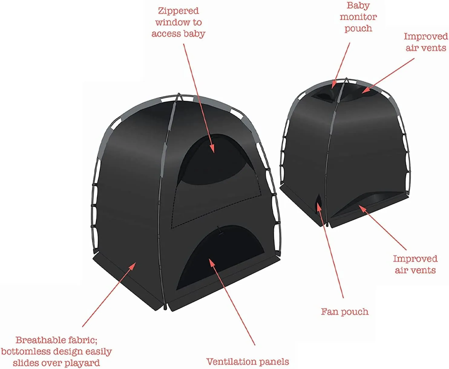 Blackout Crib Inflatable Tent Breathable Fabric Tents To Stop Baby From