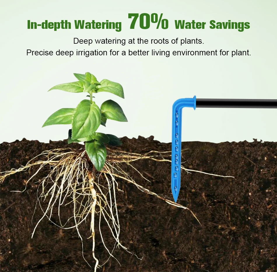 Garden Plant Growing Watering Drip Irrigation System Kit Multi-dropper  Reaching Root Solar Control Auto Dripping Irrigator, image size:950x934