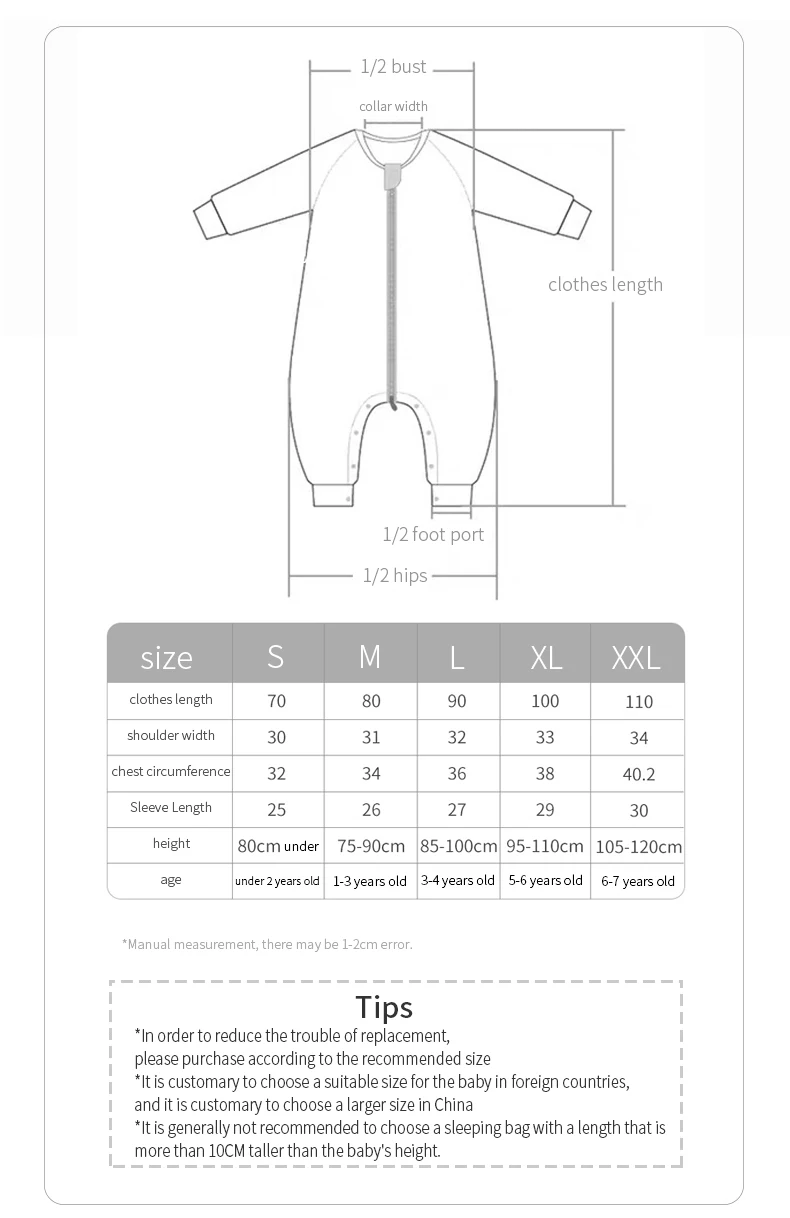 Plus Size Children Split Legs Sleepsack Thicken Warm Autumn Winter Baby