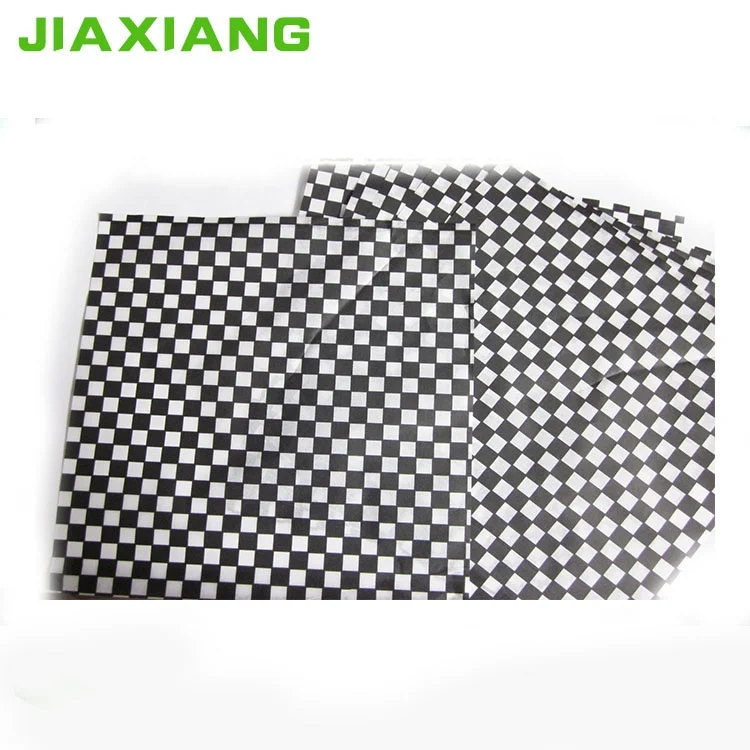 custom printed black design colored greaseproof paper wax paper food wrapping paper