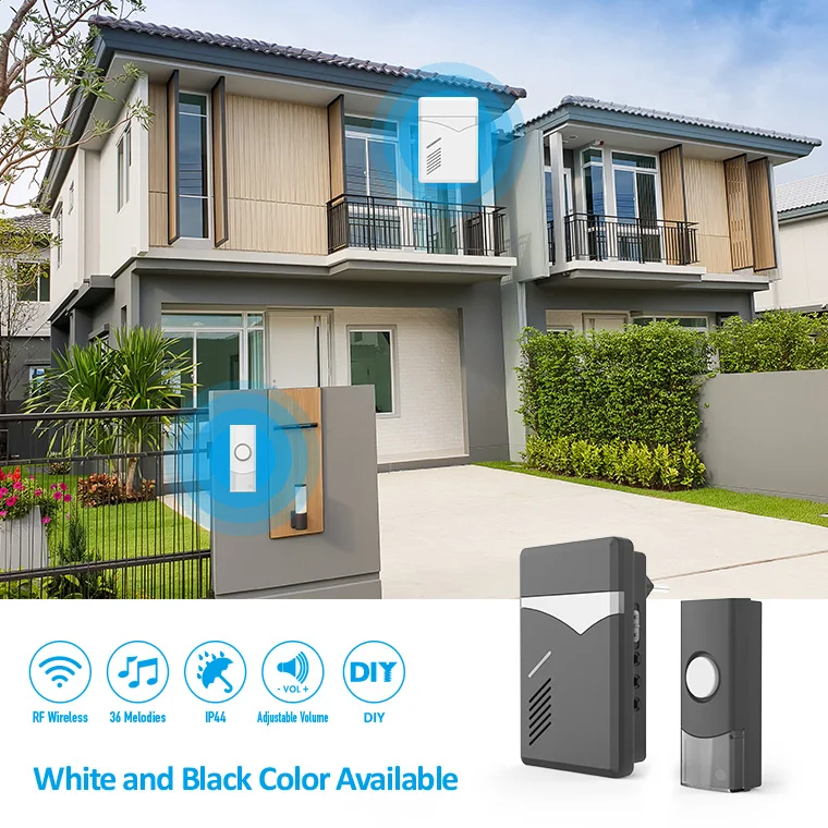 Smart Wireless Doorbell Ding Dong Sound Electronic Door Bell 38 Molidies Chime Wireless Family Doorbell Kit
