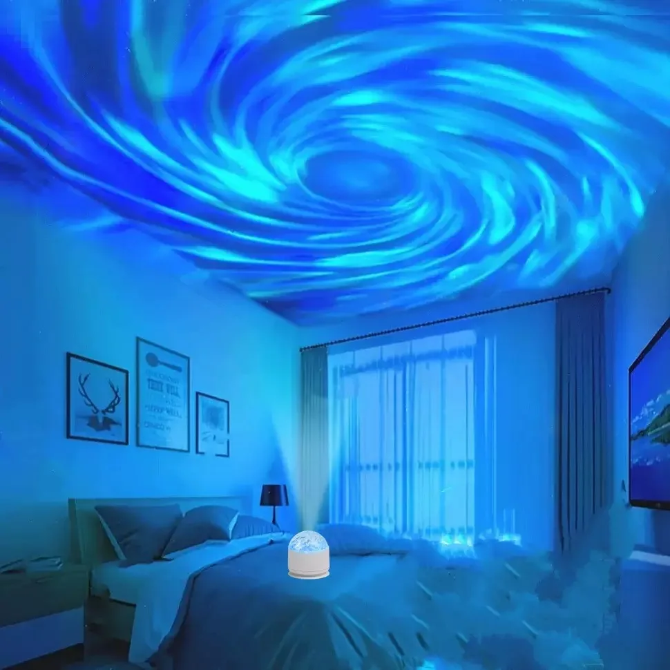 Wholesale Northern Lights Ocean Wave 3D Holographic Water Ripple Projector Light Remote Control USB/Type-C Powered Living Room