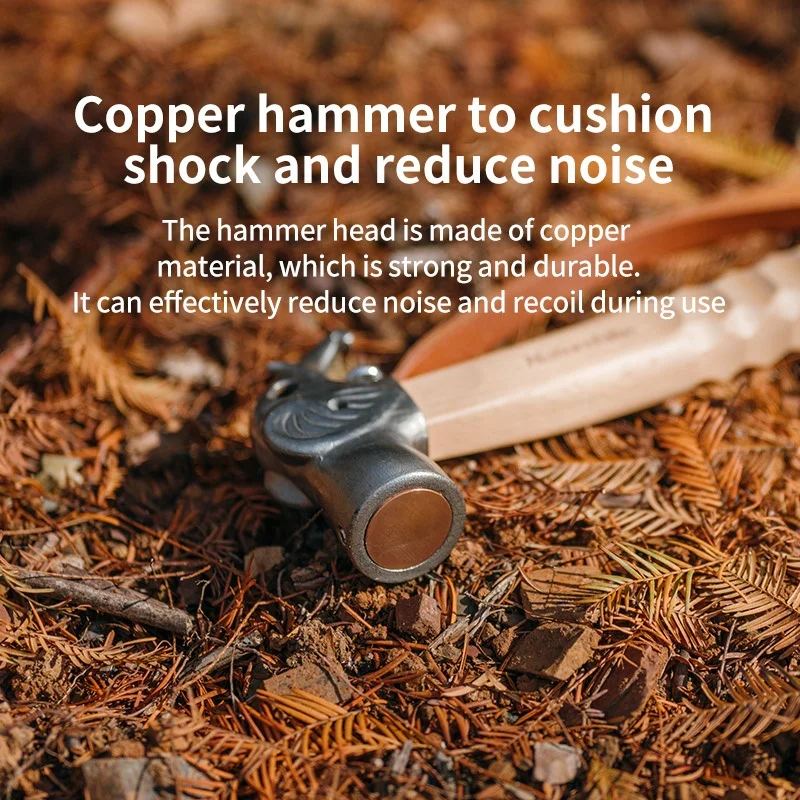 Naturehike Tent Hammer outdoor camping accessories tool Beech Handle copper iron elephant hammer