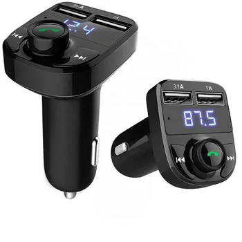 New X8 Led MP3 Player 3.1A Fast Charging Car Audio Kit Dual USB PD Wireless Quick Chargers Mobile FM Transmitter with Type c