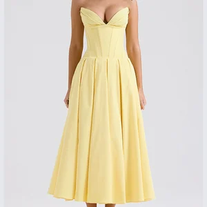 Women's Sexy Floor-Length High Waist A-Line Eco-Friendly Spring Summer Casual Elegant Dress