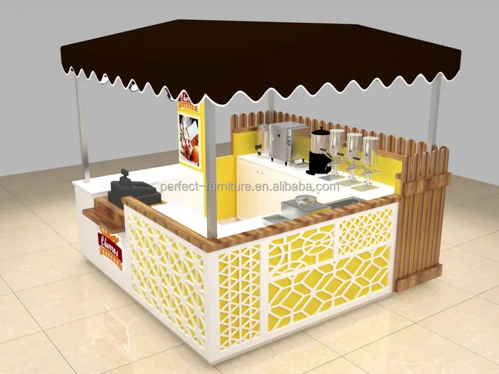 Customized Waffles Kiosk Design Custom Crepe Food Retail Booth