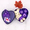 Violet (trois grands petits ours en forme de coeur, ours doux en peluche)