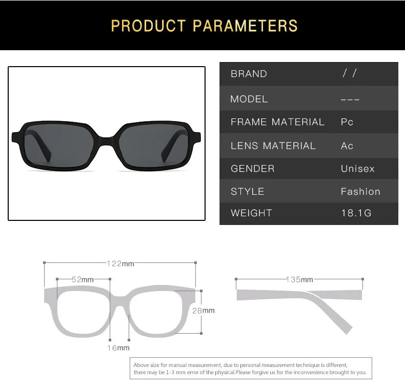 Nueva gran oferta, gafas de sol con montura cuadrada pequeña, gafas de sol a la moda para mujer, gafas Vintage para hombre, gafas con logotipo personalizado, sombrilla de tendencia