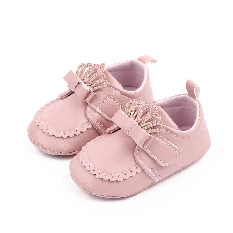 High Quality Soft PU Leather Baby Girl Princess Shoes 2022 details