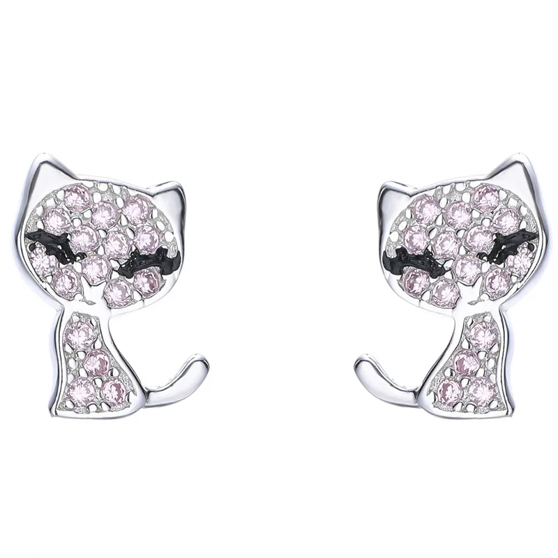 diamond cat earrings