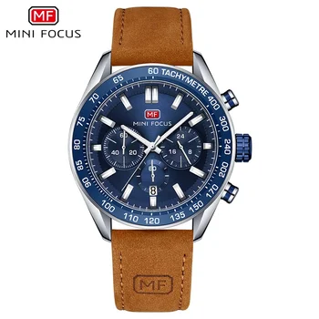 MINIFOCUS Leisure Luxury waterproof Quartz Watch Men's Business Watch 0403G with leather strap