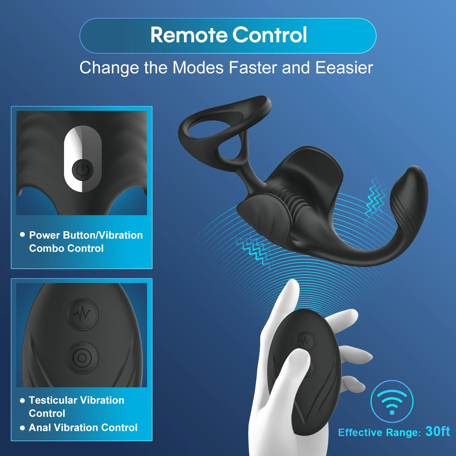 male vibrating cock ring App Control Vibrating Testicle Ring – Xinghaoya main image 0