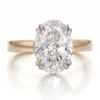 Anello in vero oro massiccio 18k con diamante sintetico