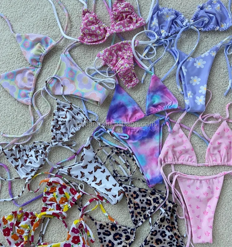 Swimsuit Factory Manufacturing Women Ruched String Swimwear Beachwear