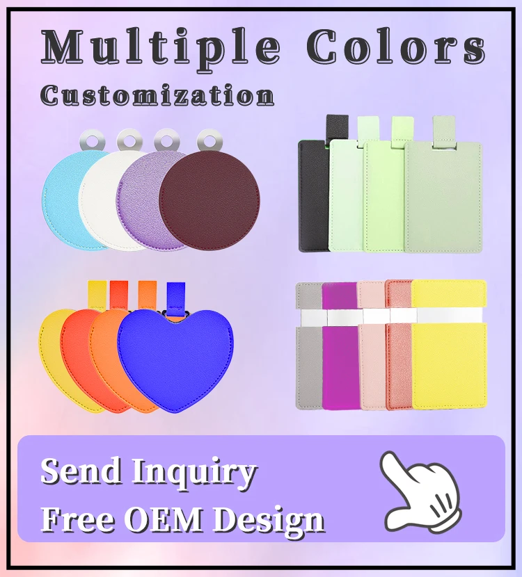 Unbreakable Stainless Steel Makeup Mirror Small For Purse Handbag Travel,Rectangular Tiny Pu