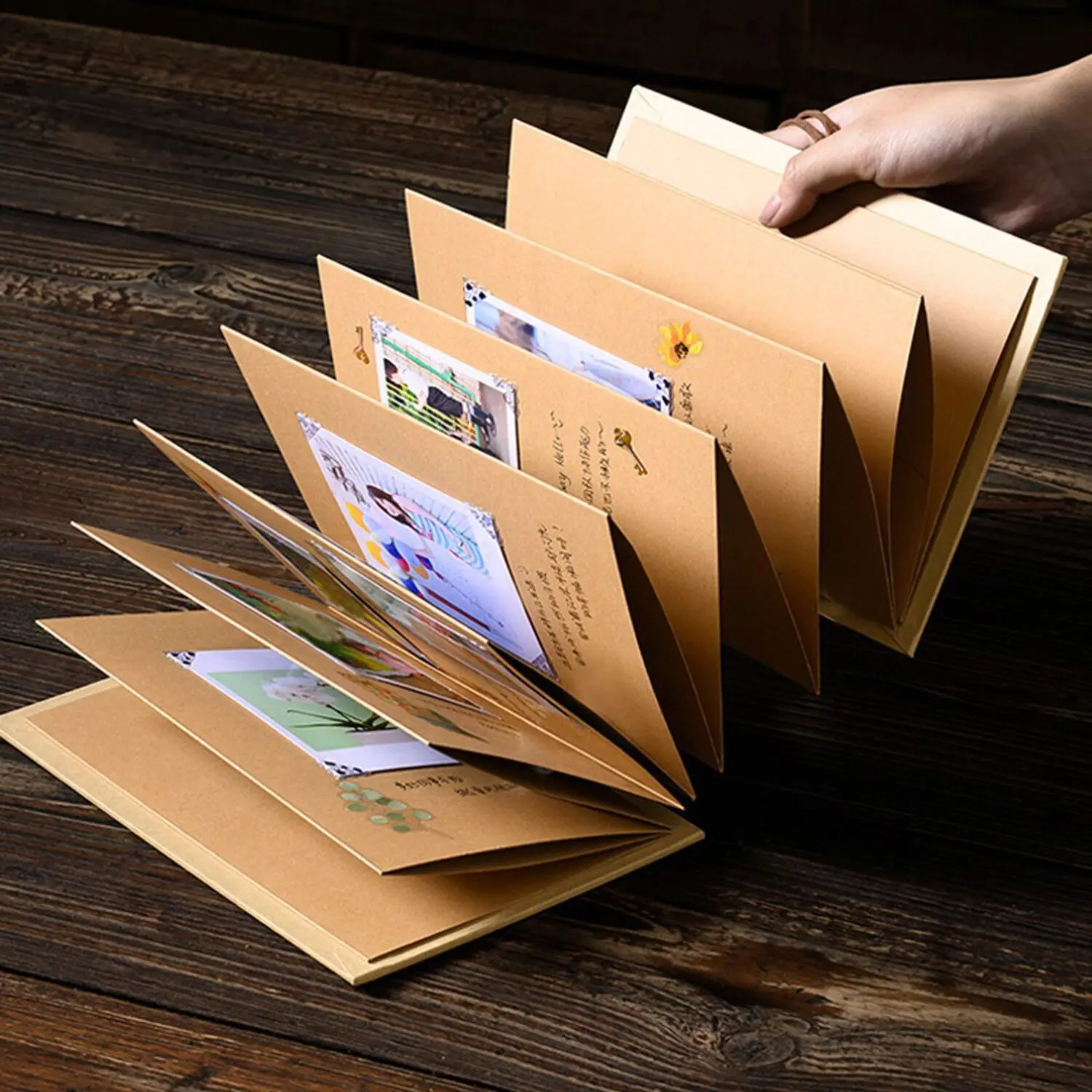 Accordion Creative Folding DIY Album Gift Book DIY Handmade Photography Album Personalized Kraft photo album