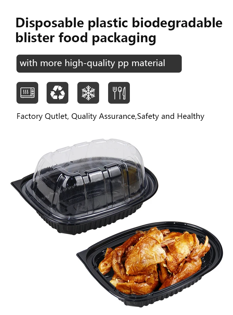 Chicken Container Plate Disposable Roast Chicken Containers with Transparent Lid