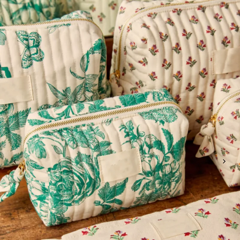 Travel Soft Comfortable Cotton Cosmetic Bag Pouch Custom Logo Velvet