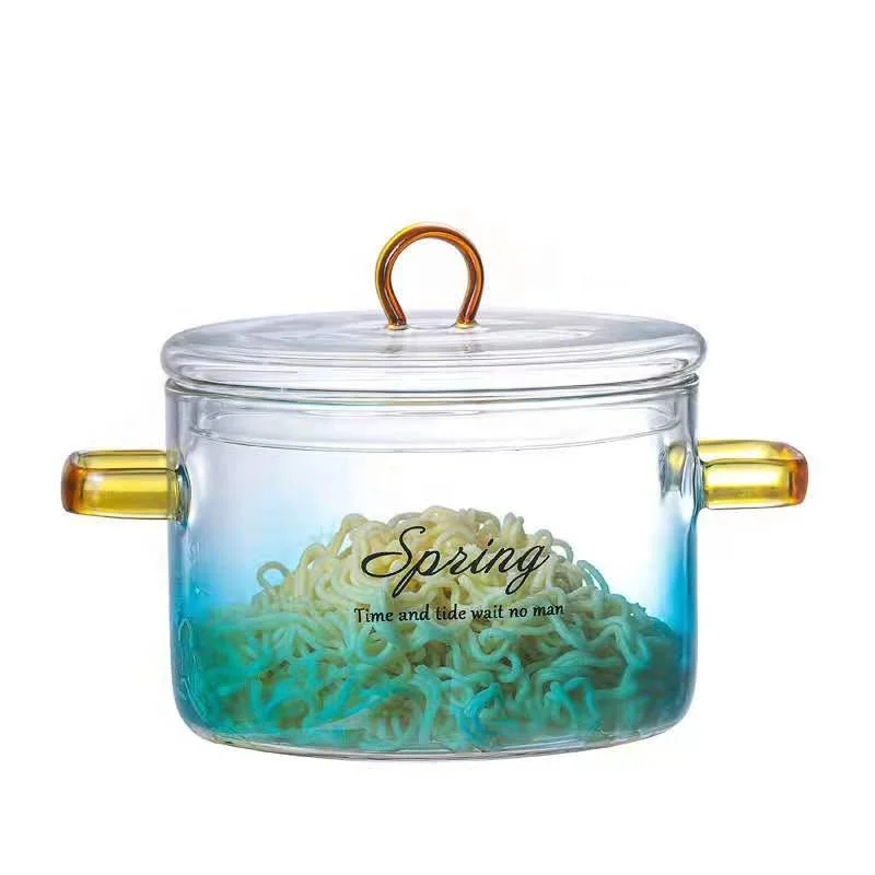 Kitchen Cookware Sets Soup Pot Glass Borosilicate Glass Cooking Pot With Glass Cover