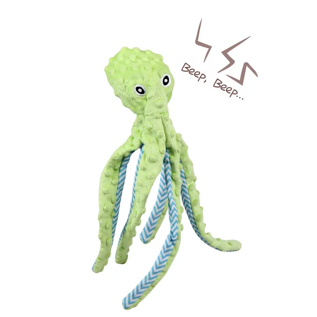 Octopus Squeaky Pet Chew Toy Durable Soft Interactive Puppy Chew Toy Custom Aggressive Chewers Plush Crinkle for Dogs