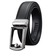 Factory Custom High Quality Automatic Buckle Belts Genuine Leather Belt Luxury Comfortable Ratchet Leather Men's Click Belt