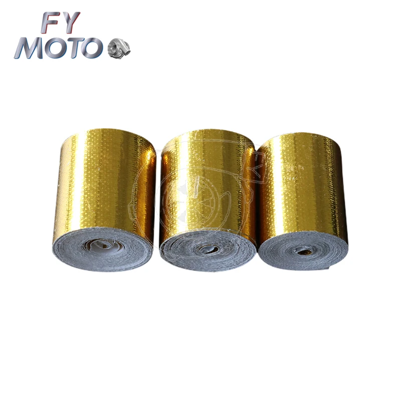 Gold Car Thermal Exhaust Tape Air Intake Heat Insulation Shield Wrap
