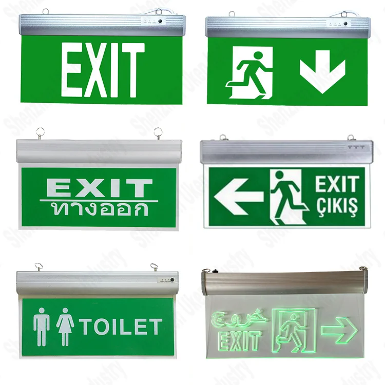 LED Emergency Exit Indicator Sign Clear Modern Arabic Language Exit Emergency Light