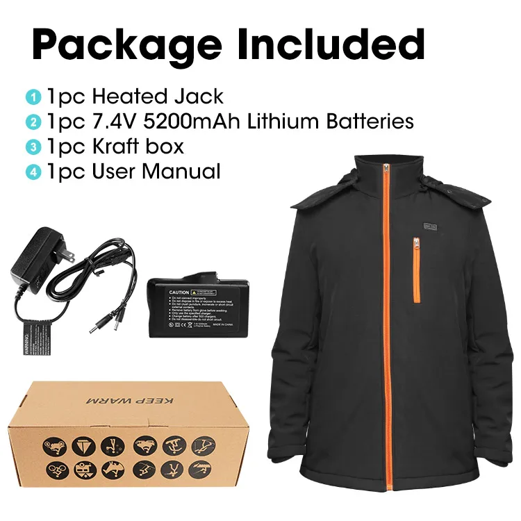 Outdoor Warm Fleece Intelligent Heating Technology China Wholesale 7.4v