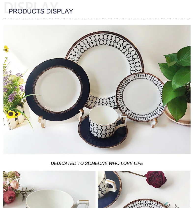 Wholesale Bone China Dinnerware Set Home Ware Navy Blue Porcelain Dinner Set Buy Porcelain