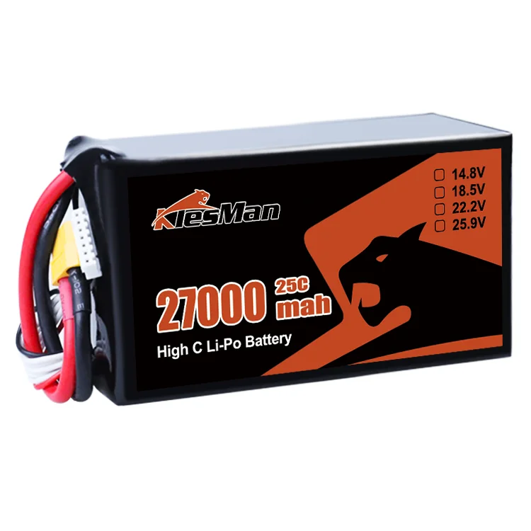 KlesMan FPV Drone Li-polymer Batteries 6S 27000mah 44000mah 66000mah with Voltage 22.2V and XT60 XT90 Connector Type 2
