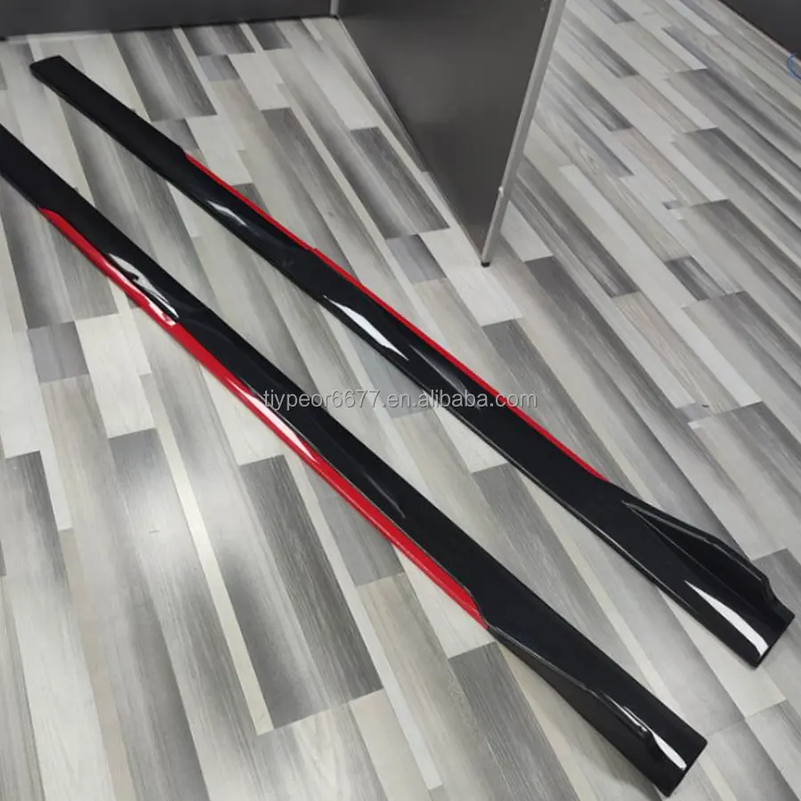 product tiypeor wholesale custom cheap universal side skirt top cover black red side skirt bumper bodt kit-4