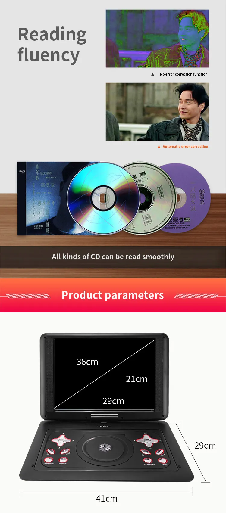 Tntstar Tnt298 Tnt Star Tnt268 26.8 Inch Portable Dvd With Led Screen