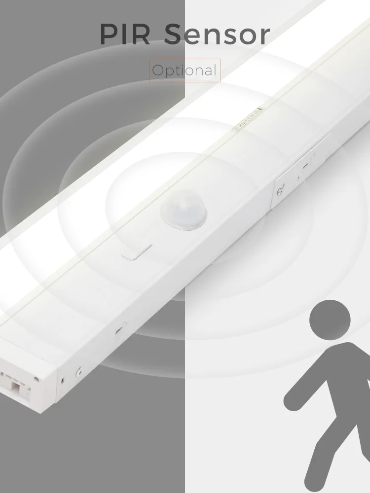 120 Volt Dimmable Motion Sensor Surface Mounted Led Under Cabinet Lighting Hardwired Closet Light With Power Port for Kitchen