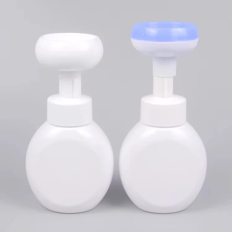 Factory Direct Wholesale Price High Quality 260ml White Opaque Plastic PET Liquid Soap Flower Foam Pump Bottle manufacture
