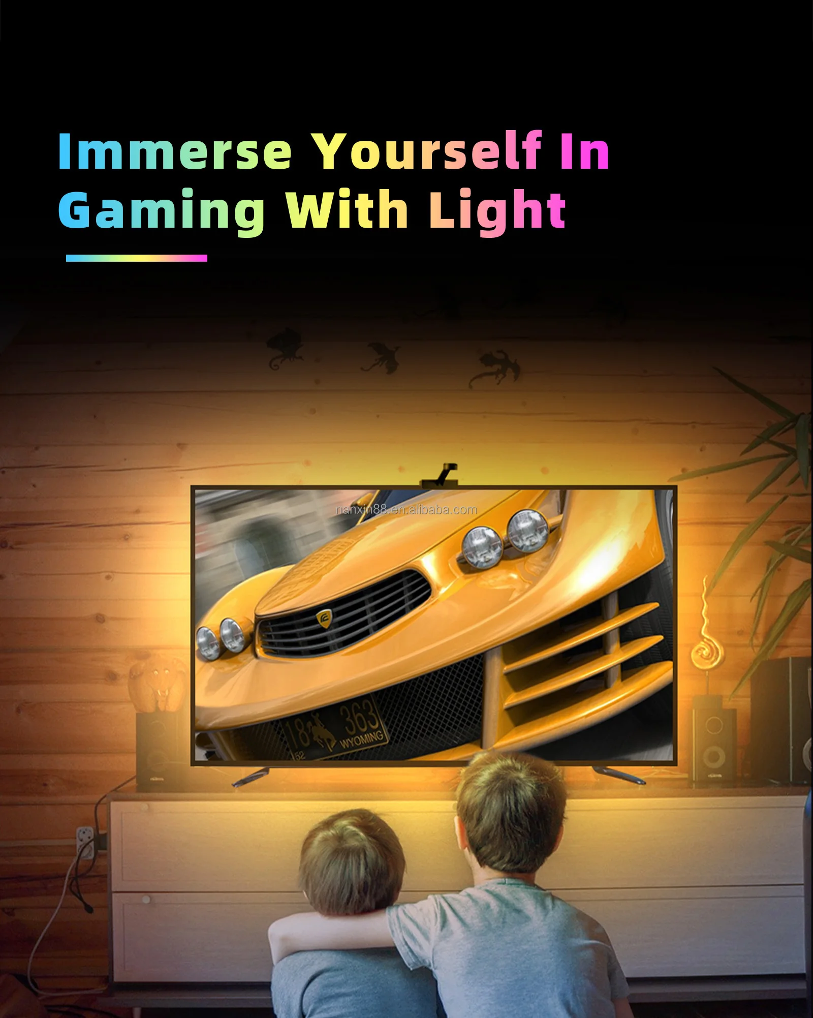 RGBIC LED TV Backlight Kit with Camera for 55-65 Inches