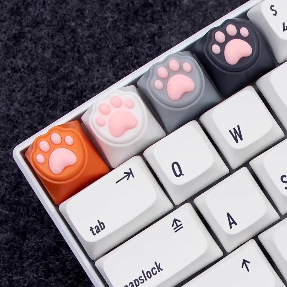 Custom Cute Silicone Cat Paw Claw Artisan Keycaps for Mechanical Keyboards Soft Design DIY Customizable