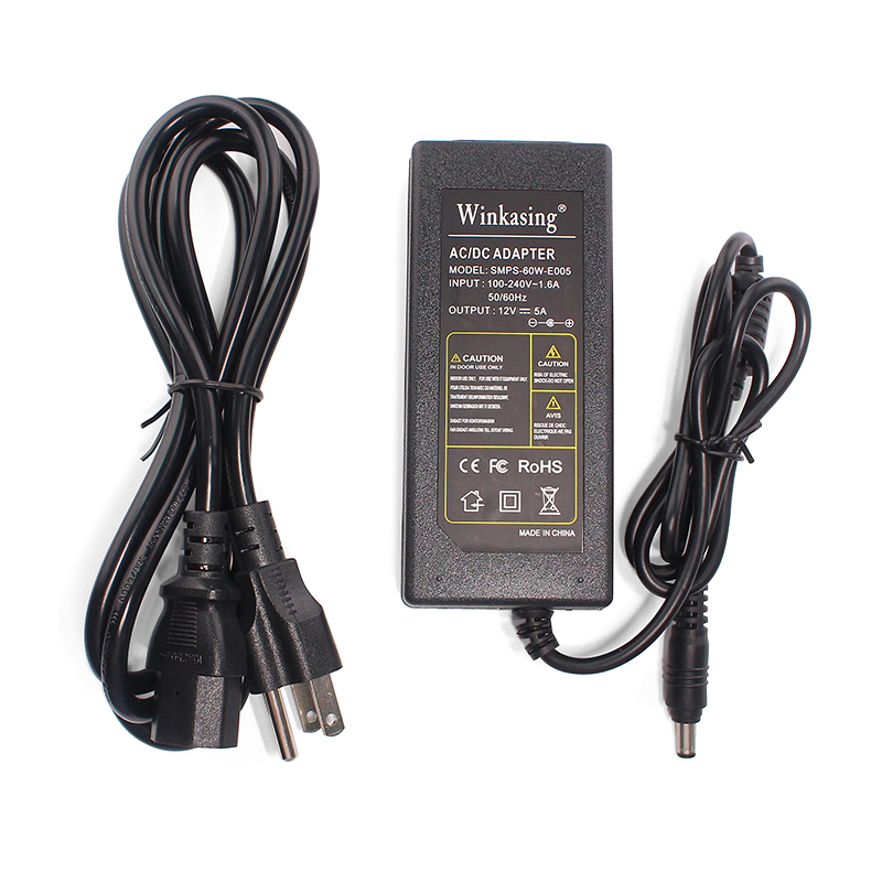
Настольный ac/dc адаптер питания 12В 5a адаптер источник питания светодиода штепсельная вилка американского стандарта 5,5*2,1 мм вход 100 240 В переменного тока, 50/60 Гц 