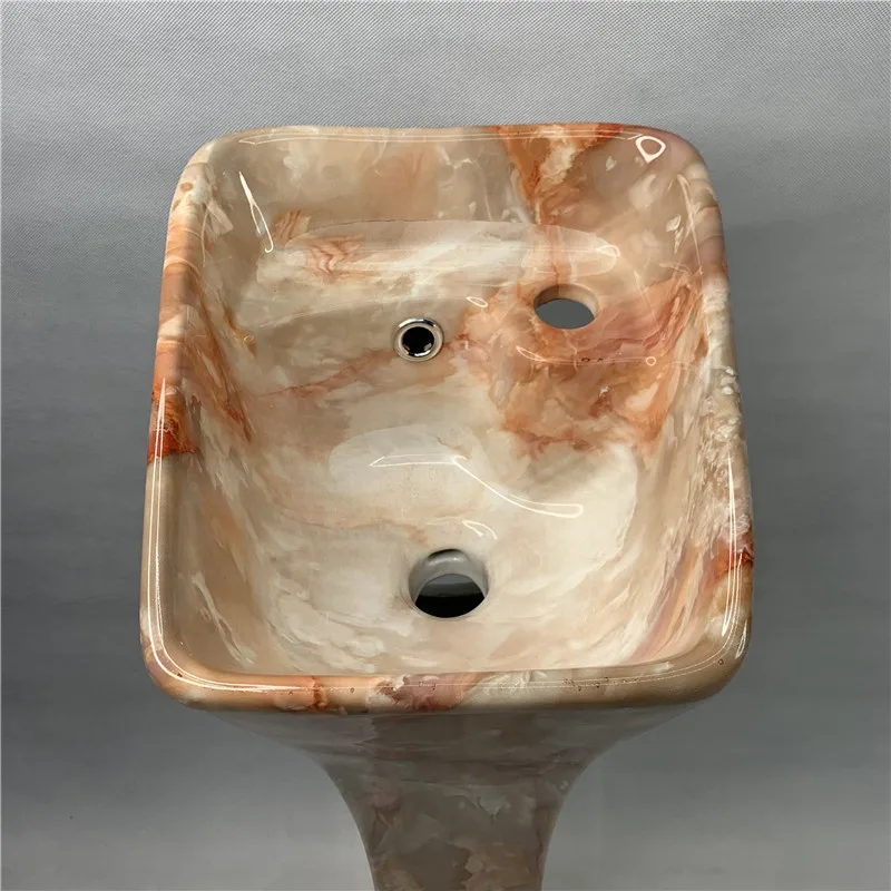 Marble Customized Colored Bathroom Ceramic Lavabo Wash Hand Basin Pedestal Sinks