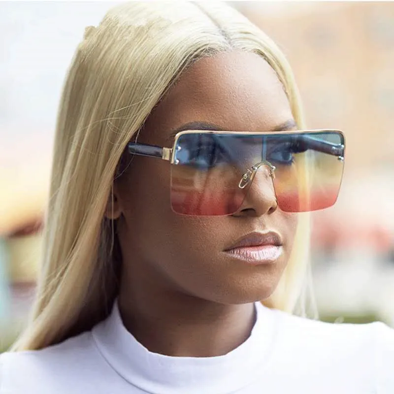 2024 Custom Logo Oversized One Piece Lens Women Sunglasses Luxury Wholesale Shades High Quality Sunglasses