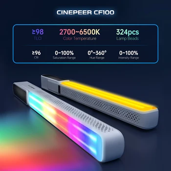 ZHIYUN CINEPEER CF100 100W RGB Light Stick 2700K-6500K Handheld LED Video Light Wand for Vlog Live Stream Photography detail image