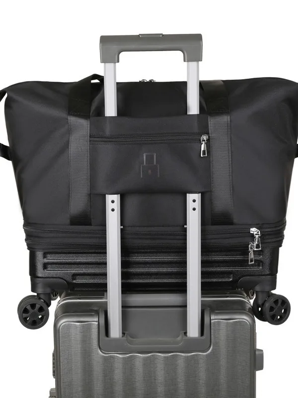 Large Capacity with Hard Base Travel Bag Pulley Long and Short Luggage Bag Portable Travel Luggage Bag