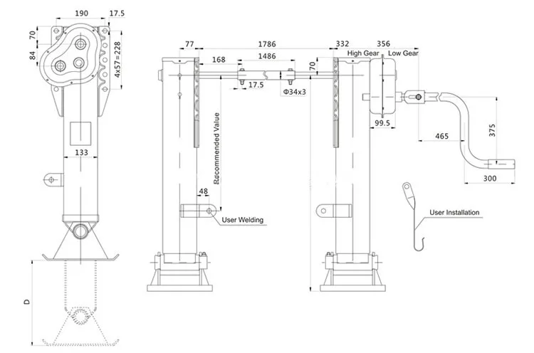 Truck Trailer Jack Landing Leg Gear For Semi Trailers 28t Jost Fuwa