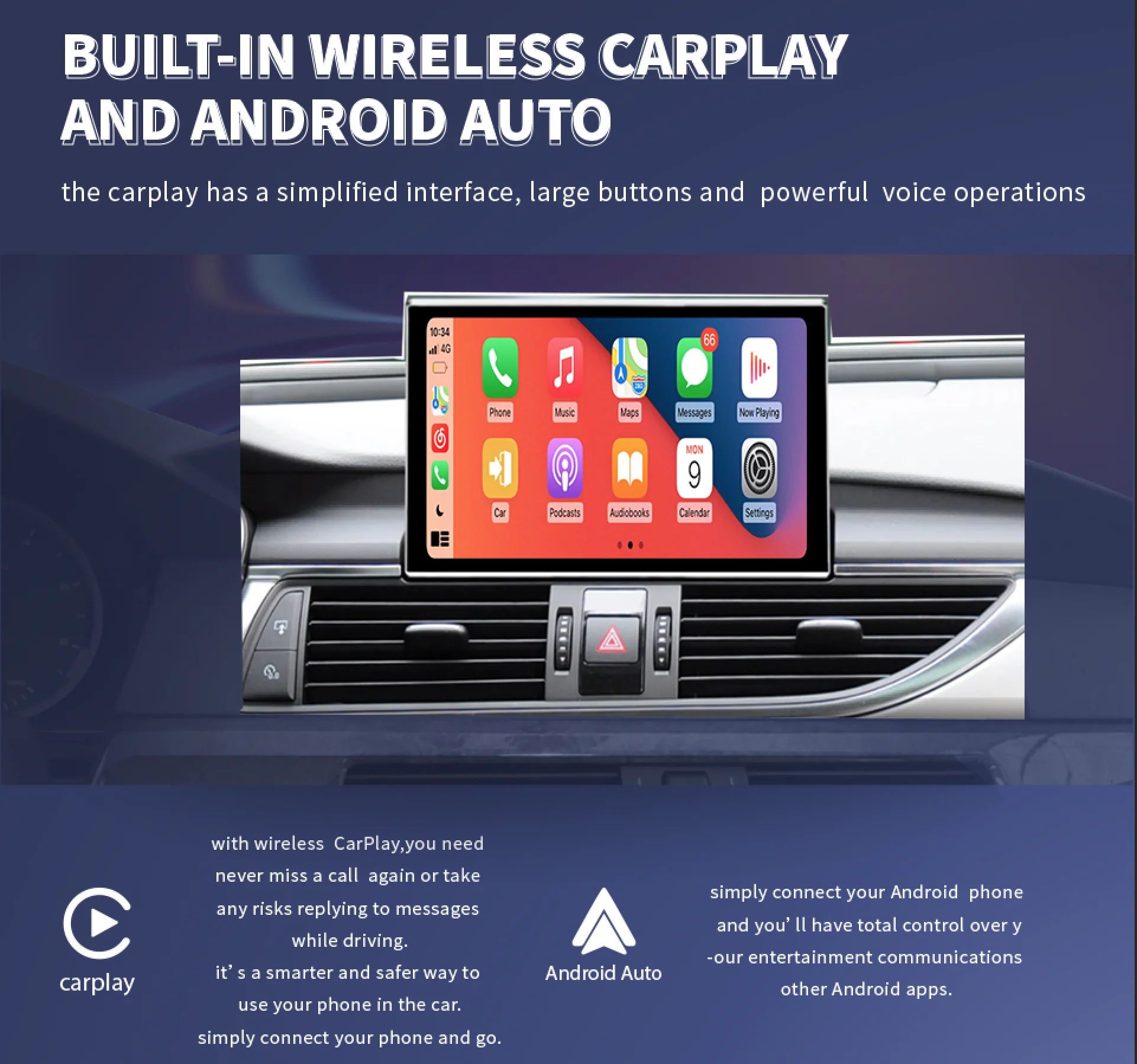 Wholesale Автомобильное радио Carplay Android 11 для Audi A6 C7 A7  2012-2018 Wifi 4G 8Core 4 Гб 64 Гб GPS Navi мультимедиа From m.alibaba.com