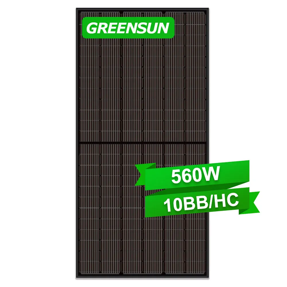 Greensun A Grade 72 Cell Half Cut 550W PV Mono Solar Panel All Black Solar Cells Module Panel Price