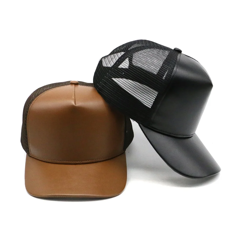 Высокое качество пользовательские 5 панели PU кожа Дальнобойщик Шляпа